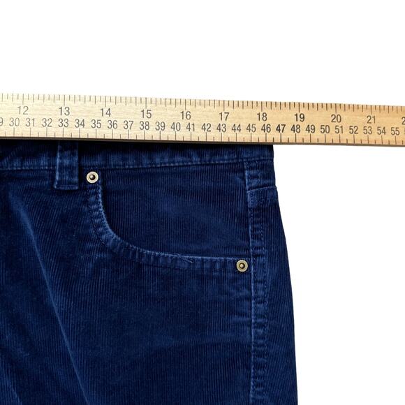 L.L. Bean Signature Corduroy Pants Women's 16 Petite Blue Straight Leg READ - Picture 7 of 10